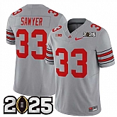 Men's Ohio State Buckeyes #33 Jack Sawyer Grey 2025 CFP Final Patch F.U.S.E. Vapor Limited Stitched Football Jersey,baseball caps,new era cap wholesale,wholesale hats